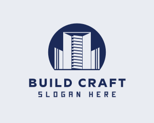 Blue Building Residence logo design