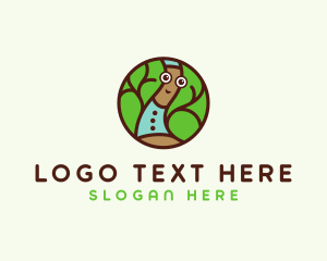 Illustration - Worm Leaf Circle logo design