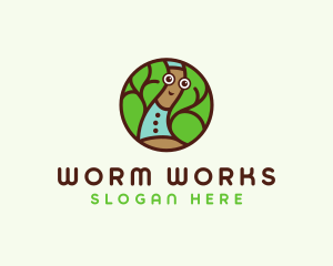 Worm - Worm Leaf Circle logo design