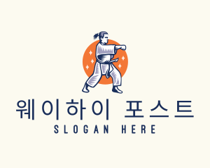 Taekwondo Karate Fighter logo design