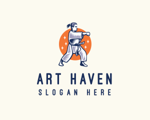 Taekwondo Karate Fighter logo design