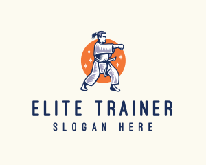 Taekwondo Karate Fighter logo design