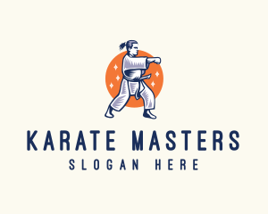 Taekwondo Karate Fighter logo design