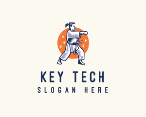 Taekwondo Karate Fighter logo design