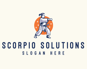 Taekwondo Karate Fighter logo design