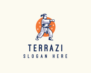 Taekwondo Karate Fighter logo design