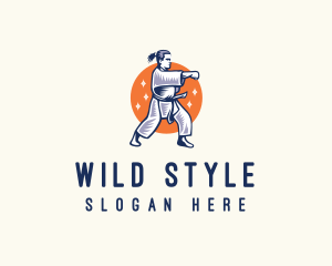 Taekwondo Karate Fighter logo design