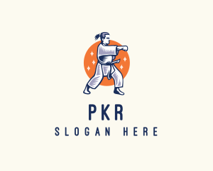 Taekwondo Karate Fighter logo design