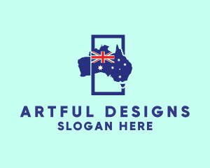 Australian Flag Map Logo