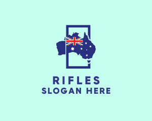 Australian Flag Map Logo