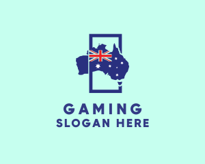 Australian Flag Map Logo