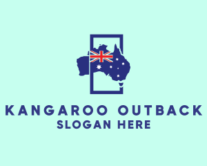 Australian - Australian Flag Map logo design