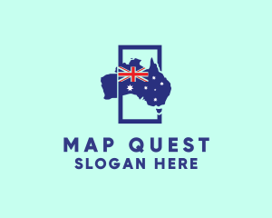 Australian Flag Map logo design