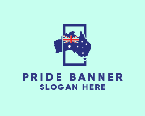 Australian Flag Map logo design