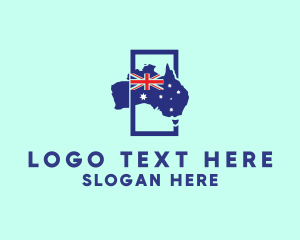 Australian Flag Map Logo