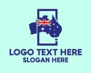 Rectangle - Australian Flag Map logo design