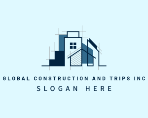 Rentals - House Building Construction logo design