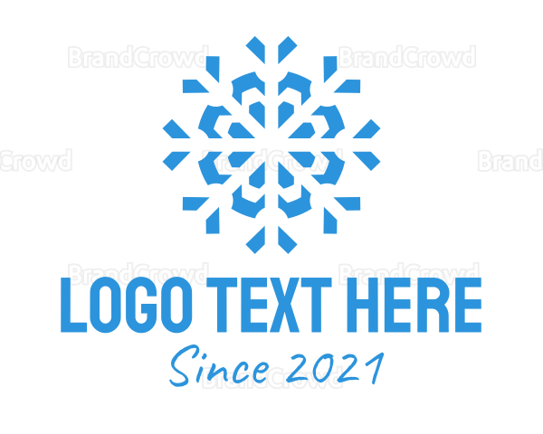 Blue Cooling Ice Snowflake Logo