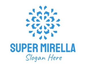 Blue Cooling Ice Snowflake  Logo