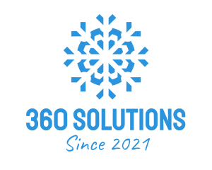 Blue Cooling Ice Snowflake  logo design