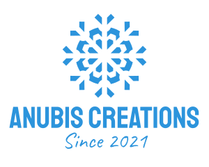 Blue Cooling Ice Snowflake  logo design