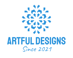 Blue Cooling Ice Snowflake  logo design