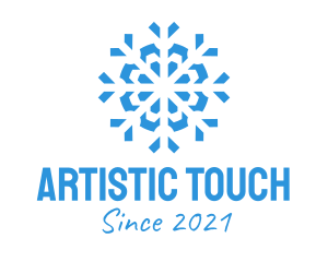 Blue Cooling Ice Snowflake  logo design