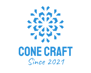 Blue Cooling Ice Snowflake  logo design