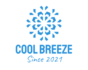 Refrigeration - Blue Cooling Ice Snowflake logo design