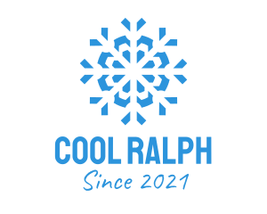 Blue Cooling Ice Snowflake  logo design