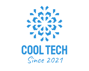 Fridge - Blue Cooling Ice Snowflake logo design