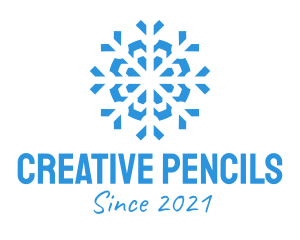 Blue Cooling Ice Snowflake  logo design