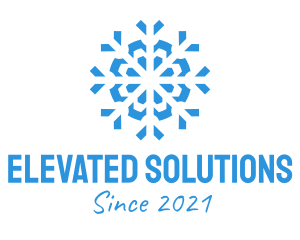 Blue Cooling Ice Snowflake  logo design