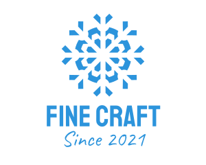 Blue Cooling Ice Snowflake  logo design