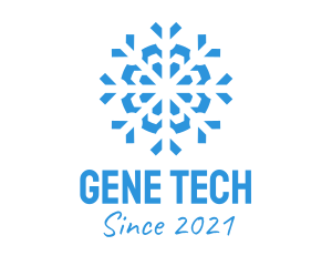 Blue Cooling Ice Snowflake  logo design