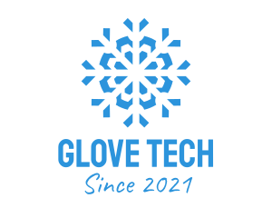 Blue Cooling Ice Snowflake  logo design