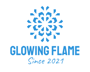 Blue Cooling Ice Snowflake  logo design