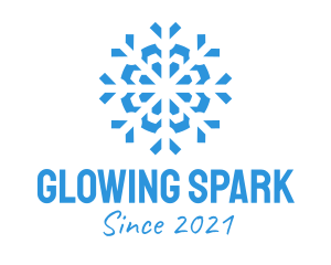 Blue Cooling Ice Snowflake  logo design