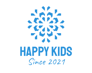 Blue Cooling Ice Snowflake  logo design