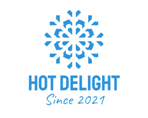 Blue Cooling Ice Snowflake  logo design