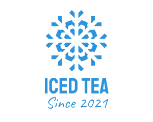 Blue Cooling Ice Snowflake  logo design