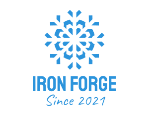 Blue Cooling Ice Snowflake  logo design