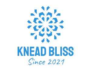 Blue Cooling Ice Snowflake  logo design