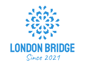 Blue Cooling Ice Snowflake  logo design