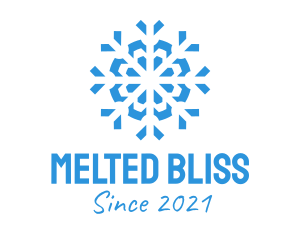 Blue Cooling Ice Snowflake  logo design