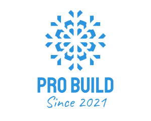 Blue Cooling Ice Snowflake  logo design