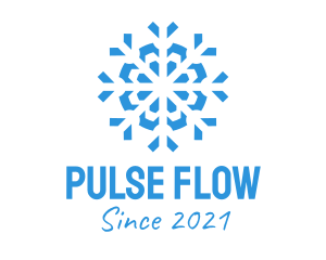 Blue Cooling Ice Snowflake  logo design