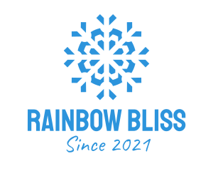 Blue Cooling Ice Snowflake  logo design