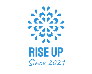 Blue Cooling Ice Snowflake  logo design