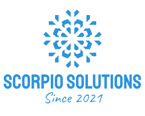 Blue Cooling Ice Snowflake  logo design